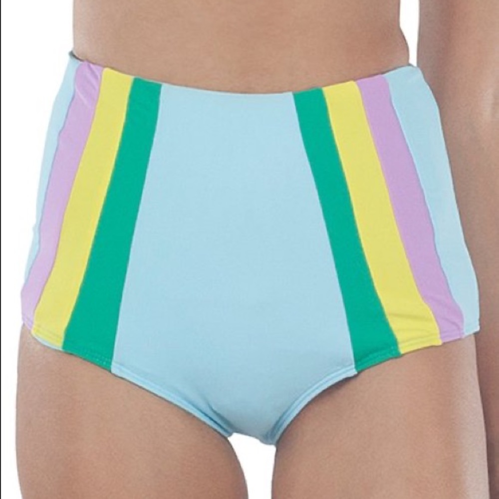NWT Lolli Swim Sky High Cheeky High-Waist Bikini Bottoms SZ M Z211-23